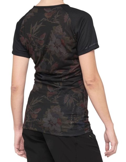 Koszulka 100% Airmatic Jersey Krótki Rękaw Black Floral Damska (M)