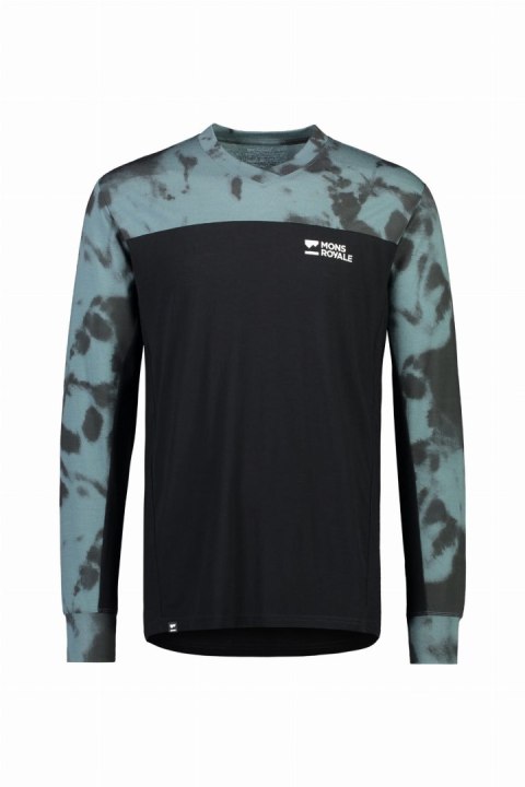 Longsleeve Mons Royale VLS Sage Tie Dye Black Męska (S)
