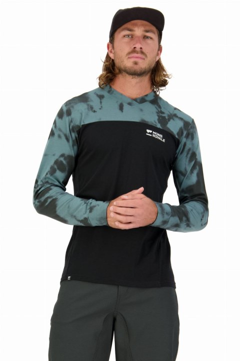 Longsleeve Mons Royale VLS Sage Tie Dye Black Męska (S)