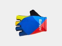 Rękawiczki Santini Trek Team S niebieskie/żółte