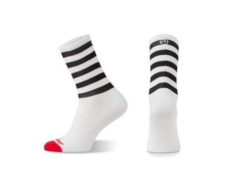 Skarpetki Accent Stripe Long Biało Czarne (XL)