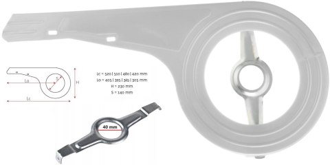 Osłona łańcucha Turing z uchwytem 40 mm Srebrna