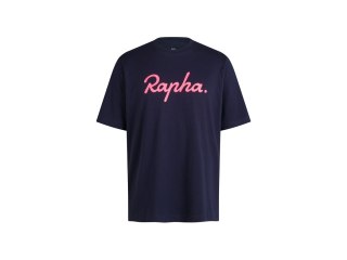 Shirt Rapha Logo Tee X-Small Navy/Visibility Pink