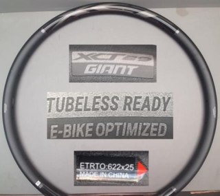 Obręcz aluminiowa GE25 (XCT) 29" 14GX28H ALLOY FV WO/EYELET TUBELESS/TUBELESS READY BLK W/MY21 NEUTRAL E-BIKE DECAL