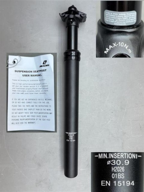 Sztyca SPS-521 30.9 x 350 Susp. T:40 BLK WO/LOGO