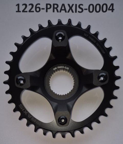 Tarcza mechanizmu PRAXIS SPIDER FOR PW-X3 BCD:104 CL:55 PRAXIS N.W. CHAIN RING 36T 10-12S STEEL BLACK