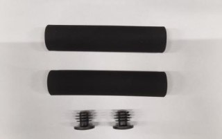 Chwyty VLG 1906A-32 SILICONE SUEDE BLACK L/R:130 OPEN W/O LOCK ON W/VLP-35_V2 BLK PLATIC END PLUG,W/O LOGO INNER:20.3MM/OUTER:24