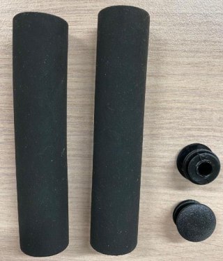 Chwyty VLG 1906A-34 SILICONE SUEDE BLACK L/R:130 OPEN W/O LOCK ON W/ END PLUG VLP-35 BLK