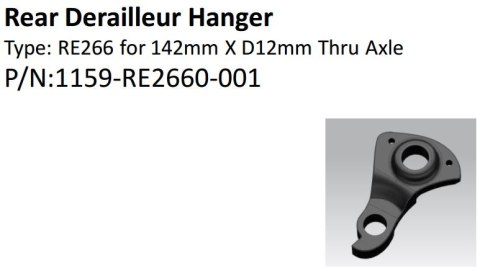 Hak przerzutki tylnej HAK05 A7005-T6 Black HANGER For 12 mm Drum(GCK:1159-HAK05X-004 )