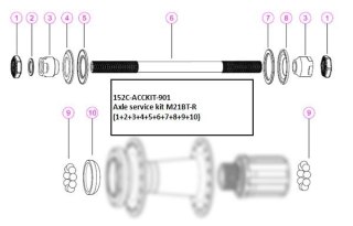 Piasta tylna - części RearHub Axle Service KIT for M21BT-R