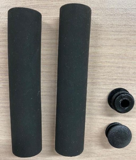 Chwyty VLG 1906A-32 SILICONE SUEDE BLACK L/R:130 OPEN W/O LOCK ON W/ END PLUG VLP-35 BLK