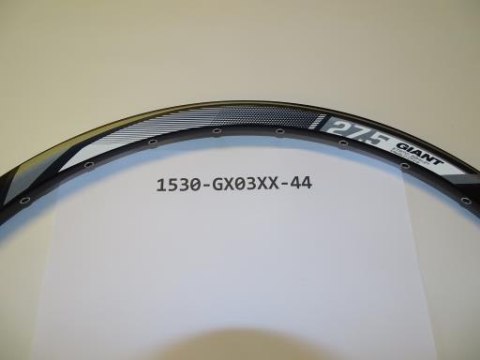 Obręcz aluminiowa GX03V 27.5X32H 14G F/V BLK W/MY20 TEMPT RIM DECAL