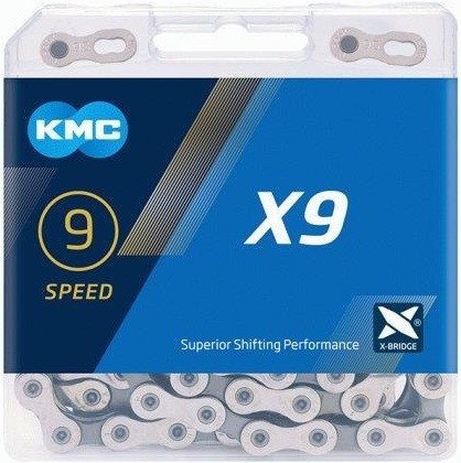 Łańcuch 9rz. / 114L / spinka / KMC X9 SL-GY BOX